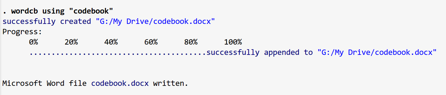  Stata Creating A Codebook asdoc Htmlcb Wordcb Codebookout 